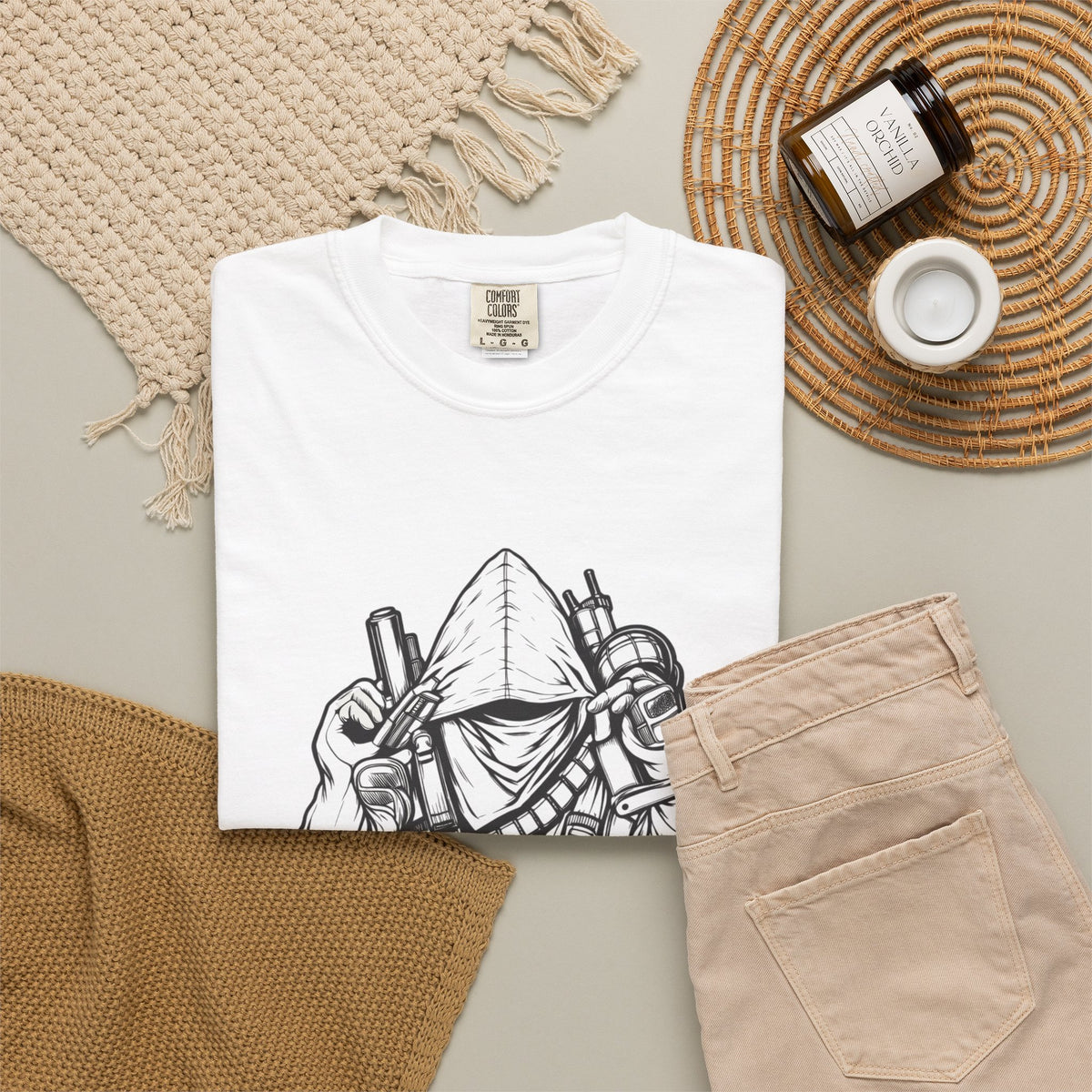 Righteous Slaughter Hood Ops T-Shirt — Graphic Hoodie-Style Streetwear Tee