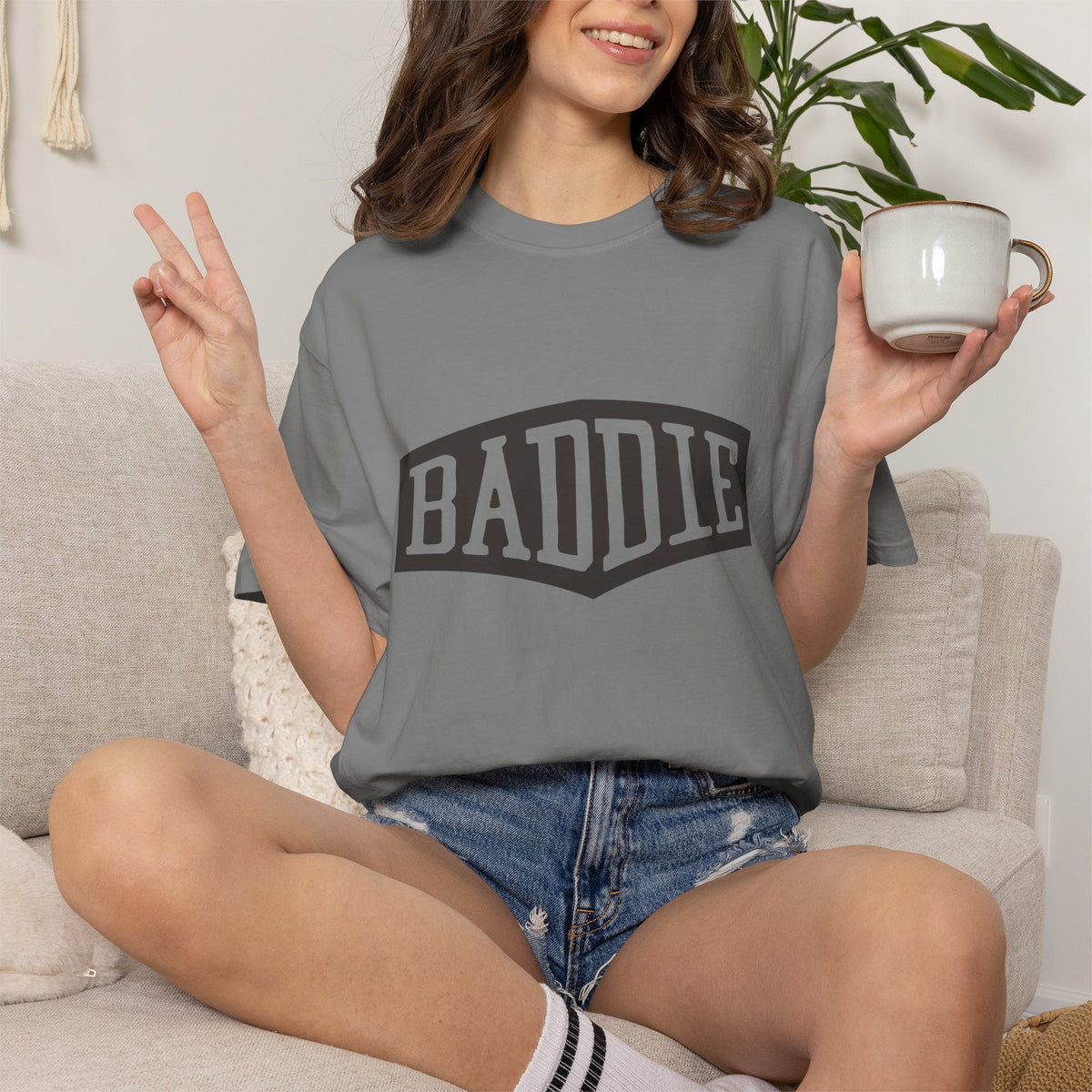 Baddie Graphic Tee — Retro Block Letter Streetwear T‑Shirt