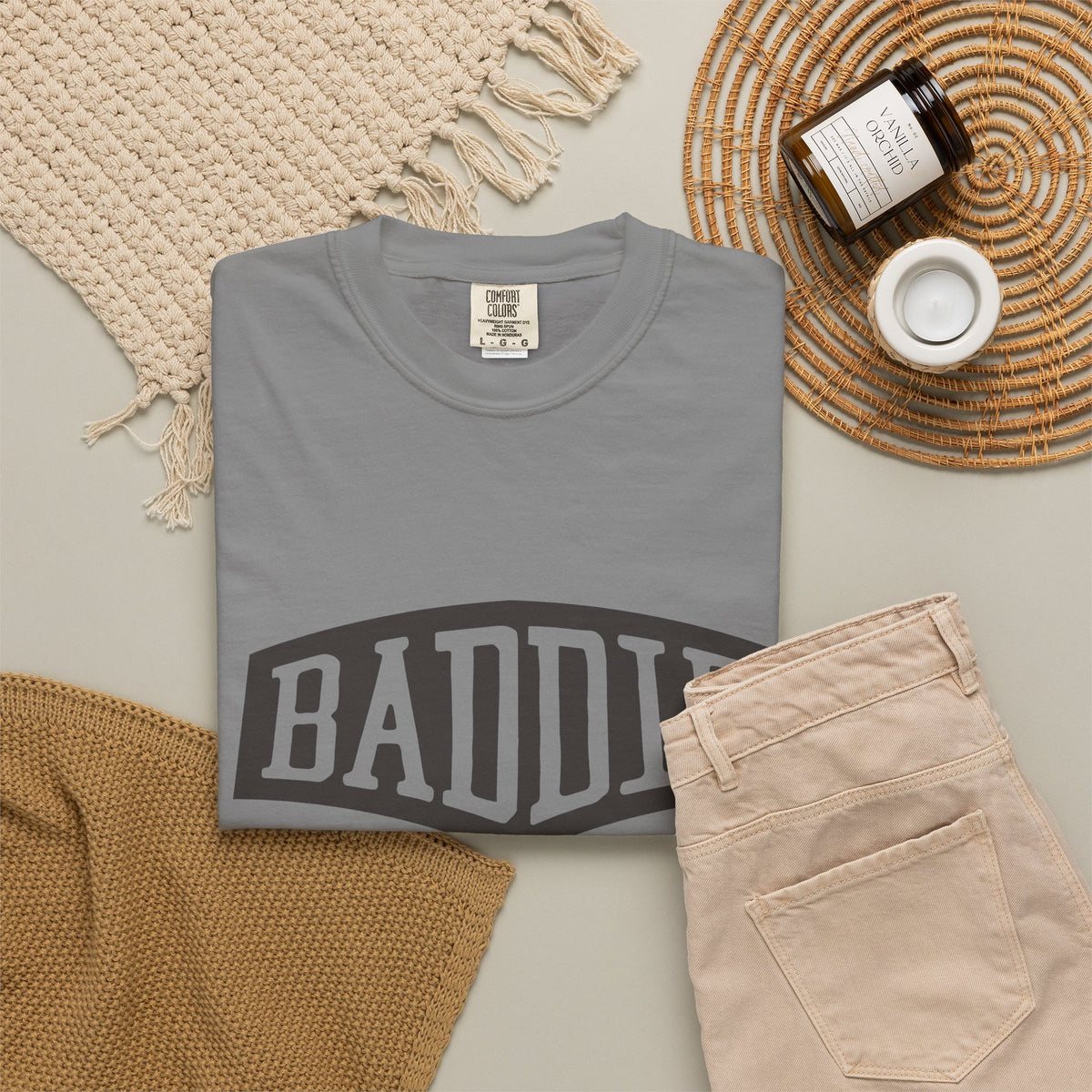 Baddie Graphic Tee — Retro Block Letter Streetwear T‑Shirt