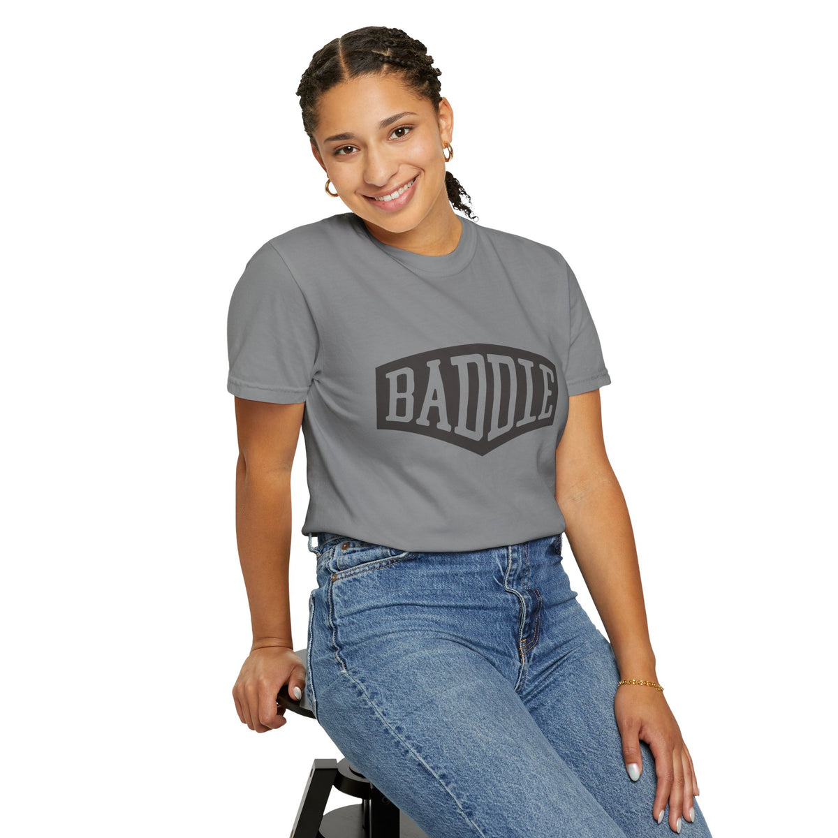 Baddie Graphic Tee — Retro Block Letter Streetwear T‑Shirt