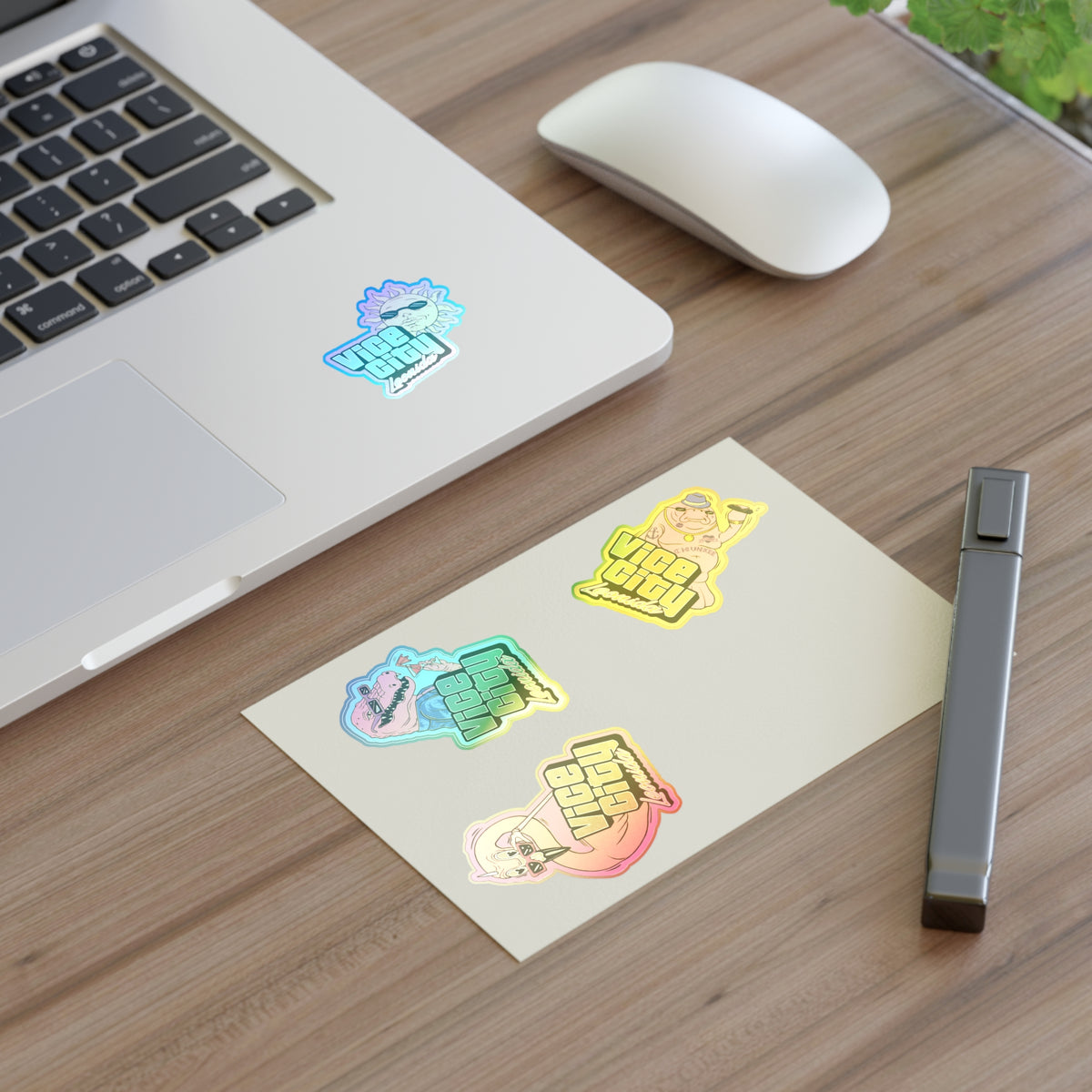 Vice City Neon Sticker Sheet — Retro 80s Miami Gaming Decal Set
