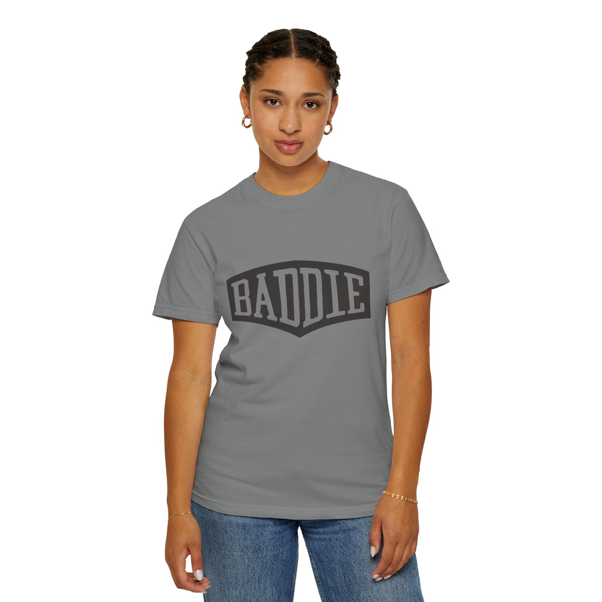 Baddie Graphic Tee — Retro Block Letter Streetwear T‑Shirt
